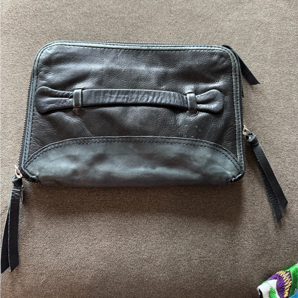 Free People Black Textured Clutch